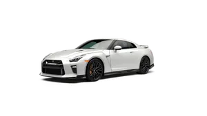 White Nissan R35 Gtr Sideways Position Wallpaper