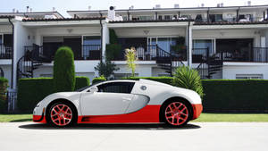 White Orange Bugatti Veyron Wallpaper