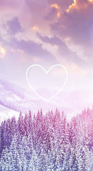 White Pines Trees With Lavender Purple Filter Wallpaper