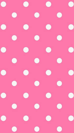 White Polka Dots On Pink Wallpaper