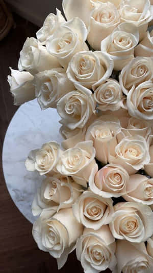 White Roses Aesthetic Flowers Photograph Wallpaper