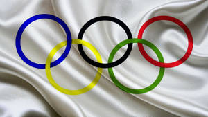White Silk Olympics Logo Wallpaper