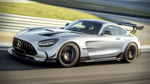 White Silver Mercedes Gts Front View Wallpaper