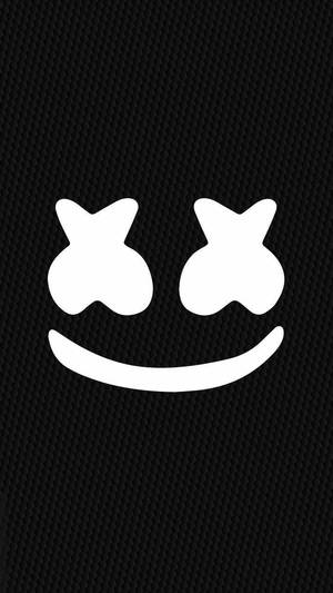 White Smiley Black Marshmello Wallpaper