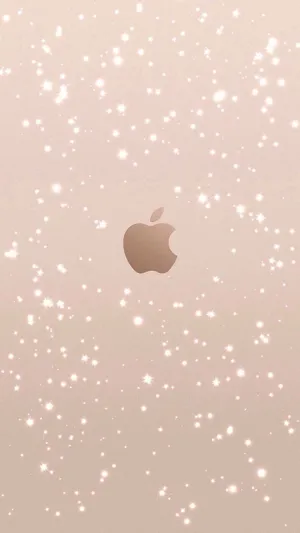 White Sparkle Design Rose Gold Apple Wallpaper
