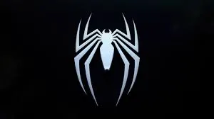 White Spiderman Chest Icon In Solid Black Wallpaper