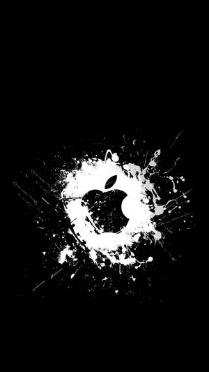 White Splash Black Apple Logo Iphone Wallpaper
