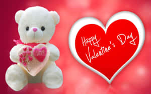 White Teddy Bear Happy Valentines Day Hd Wallpaper