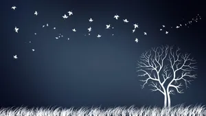 White Tree Creative Art Wallpaper