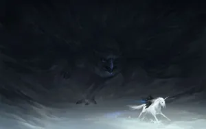 White Unicorn Painting Wallpaper