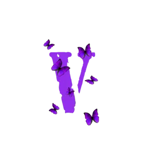 White Vlone Pfp Logo Purple Butterflies Wallpaper