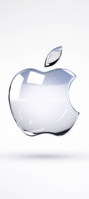 White With Silver Apple Logo Iphone Wallpaper