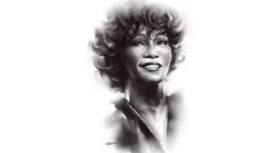 Whitney Houston Fan Art Drawing Wallpaper