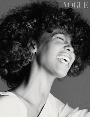 Whitney Houston Greyscale Vogue Cover Wallpaper