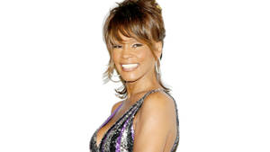Whitney Houston In Silver Dress Wallpaper