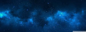 Wide Luminescent Blue Galaxy Wallpaper