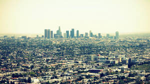 Wide View Of Los Angeles Skyline Wallpaper