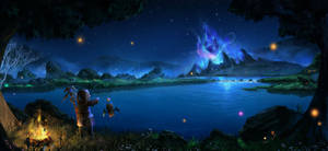 Widescreen Final Fantasy 14 Lalafell Moogle Wallpaper