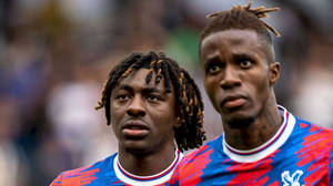 Wilfried Zaha With Teammate Wallpaper