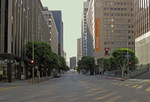 Wilshire Boulevard In Downtown Los Angeles Wallpaper