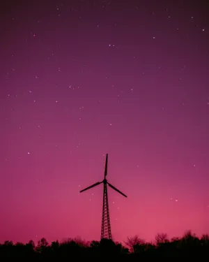 Windmill Pink Sky Mobile Wallpaper