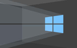 Windows 10 - A Window With A Blue Light Coming Through Wallpaper