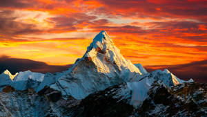Windows 11 4k Glacier Mountain Sunset Wallpaper