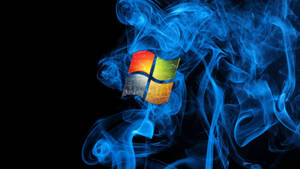 Windows Logo Blue Flames Wallpaper