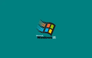Windows Logo On A Green Background Wallpaper