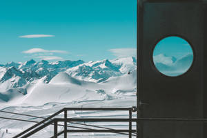 Windows Winter Sky And Snowy Landscape Wallpaper