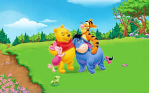 Winnie The Pooh Hugging Friends Desktop Wallpaper