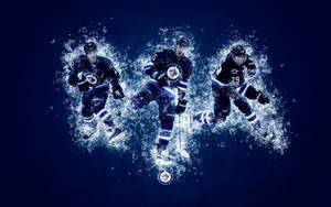 Winnipeg Jets Players Frozen Ice Wallpaper