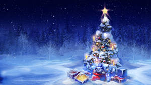 Winter Christmas Tree Art Wallpaper