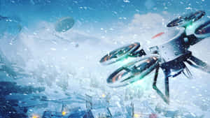 Winter_ Drone_ Flight_ Over_ Snowy_ Town.jpg Wallpaper