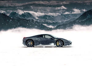Winter Ferrari Car Wallpaper