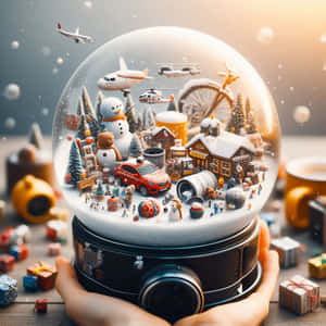 Winter Holiday Snow Globe Wallpaper