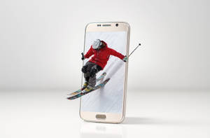 Winter Phone Skiing Out Wallpaper