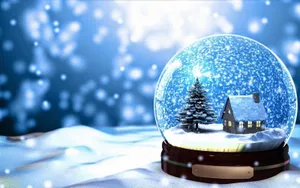 Winter Snow Globe Scene Wallpaper