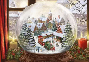 Winter Village Snow Globe Wallpaper