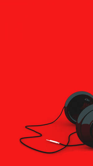 Wired Headphones Red Iphone Wallpaper