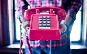 Wired Pink Telephone Wallpaper