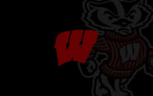 Wisconsin Badgers Logo On Football Field Wallpaper