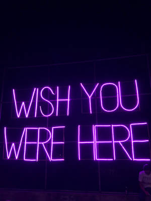 Wish You Were Here Neon Purple Iphone Wallpaper