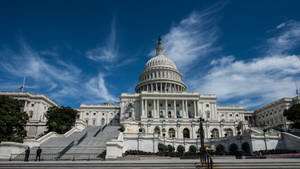 Wispy Clouds United States Capitol Wallpaper