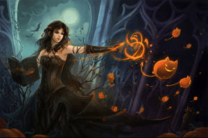 Witch Casting Spell Hd Wallpaper