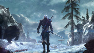 Witcher 4k Geralt On Snow Mountain Wallpaper