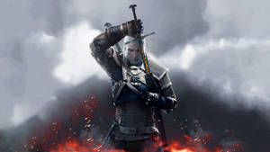 Witcher 4k Geralt Zireael Sword Wallpaper