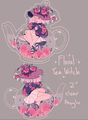 Witchy Aesthetic Floral Tea Wallpaper