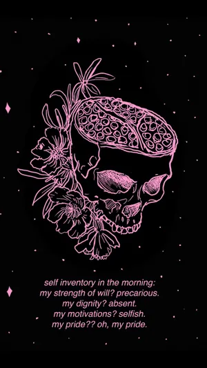 Witchy Aesthetic Pink Skull Wallpaper