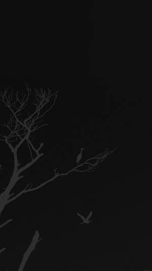 Withered Tree Minimalist Android Wallpaper